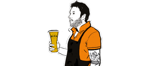 illustration brasseur bière mira